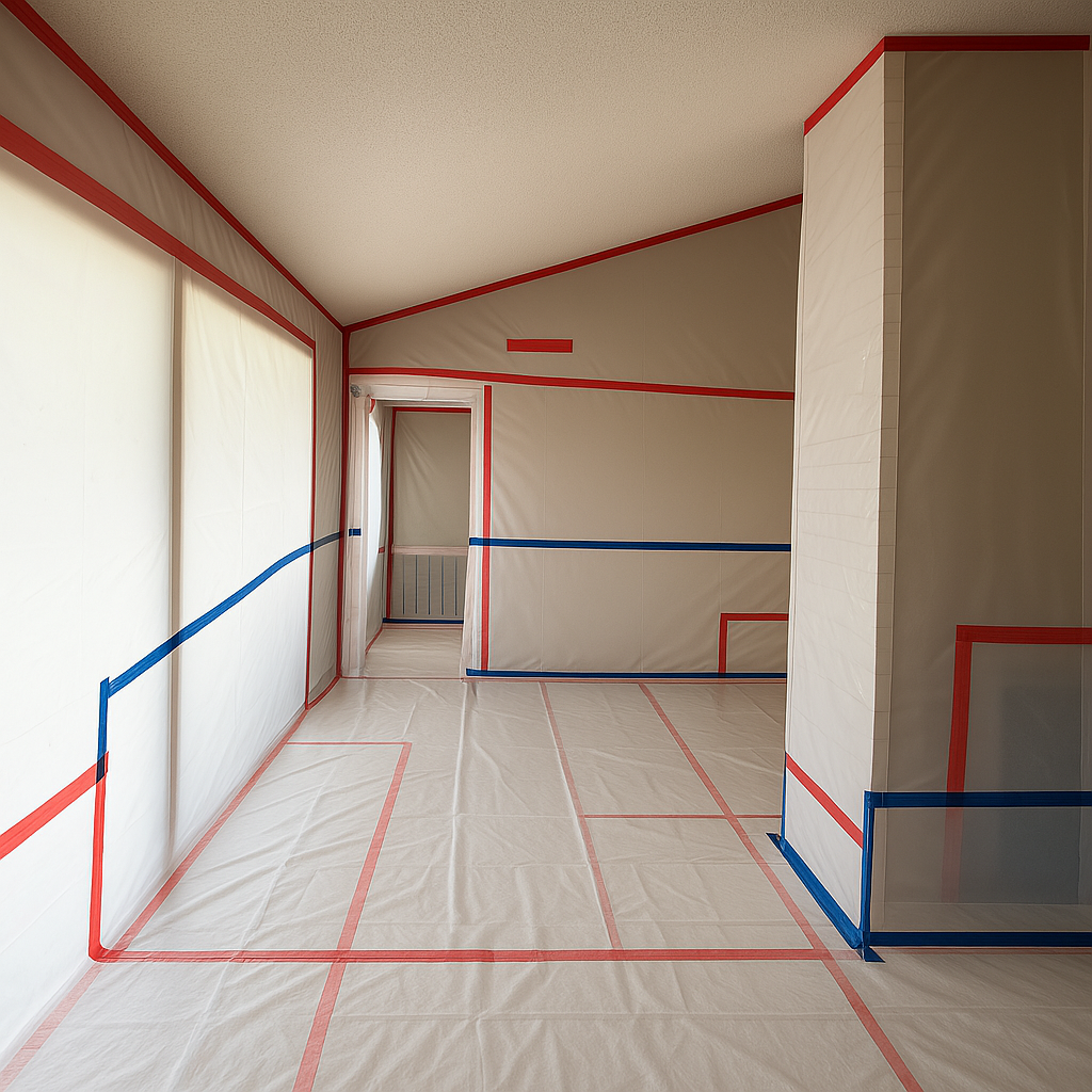 Acoustic / Popcorn ceiling removal in Los Angeles. Residential project.