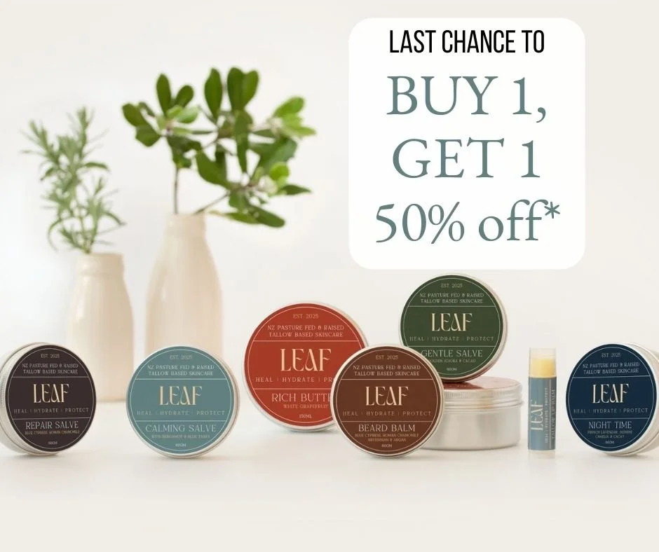 There's still time to 'BUY 1, GET 1 HALF PRICE'

Our summer deal is still live, so if you&rsquo;ve been meaning to restock your favourites or try something new, now is the perfect time.
Every Leaf formula is made with nutrient‑rich certified NZ Grass