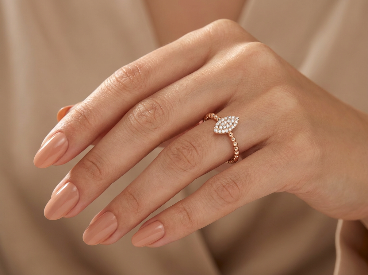 18K Rose Gold & Diamond Ring (0.15ct)