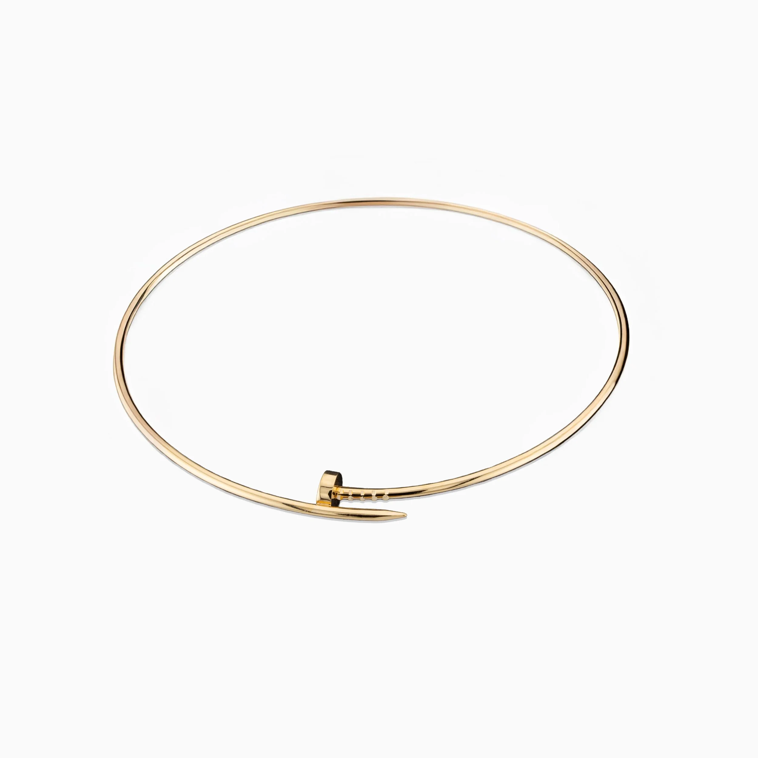 18K Yellow Gold Cartier Inspired Nail Choker (19.18g)