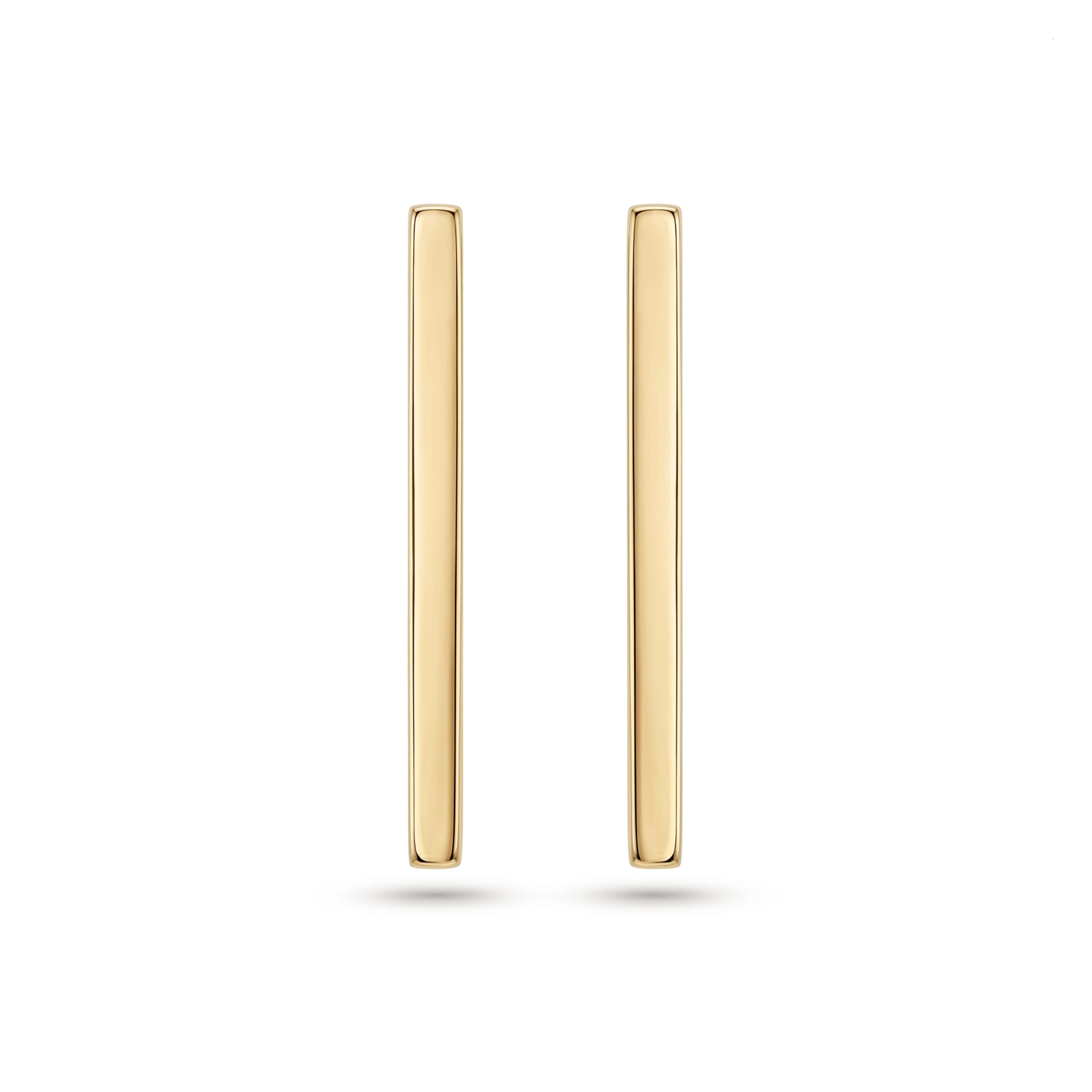 18K Yellow Gold Slim Bar Drop Earrings (1.74g)