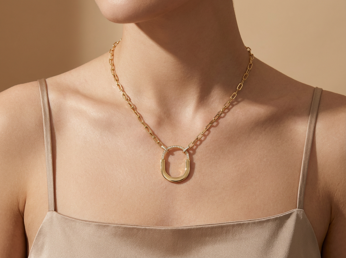 18K Yellow Gold & Diamond Tiffany Pendant (0.20ct)