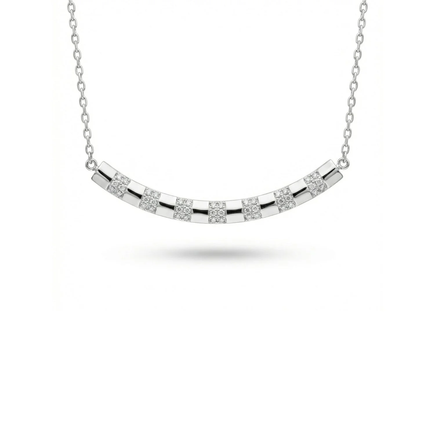 18K White Gold & Diamond Bar Link Pendant (0.50ct) (4.63g)