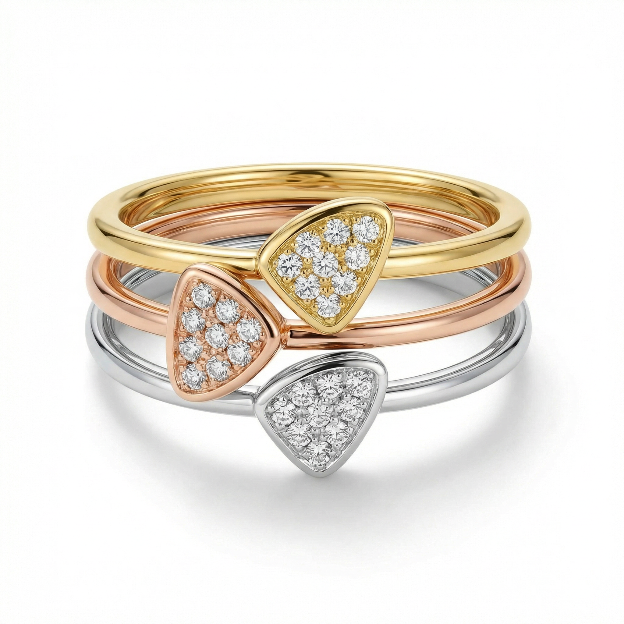 18K Three Color Gold & Diamond Ring (0.50ct) (6.04g)