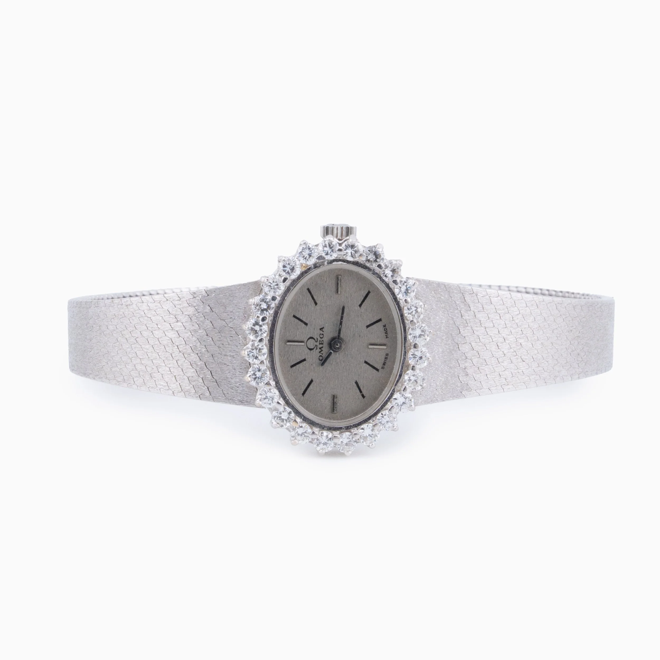 18K White Gold & Diamond Vintage Omega Watch (1.25ct)