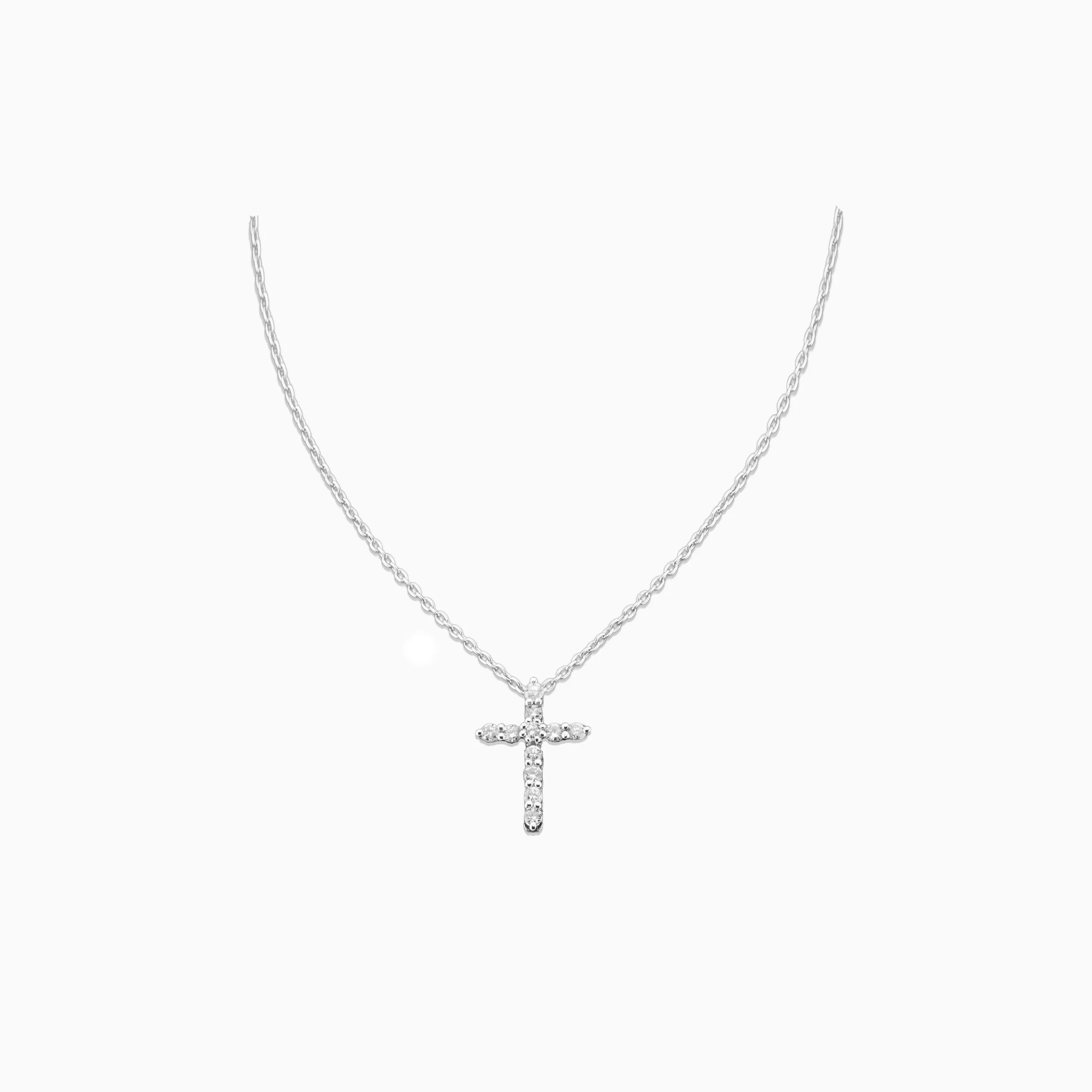18K White Gold & Diamond Cross Pendant (0.28ct)