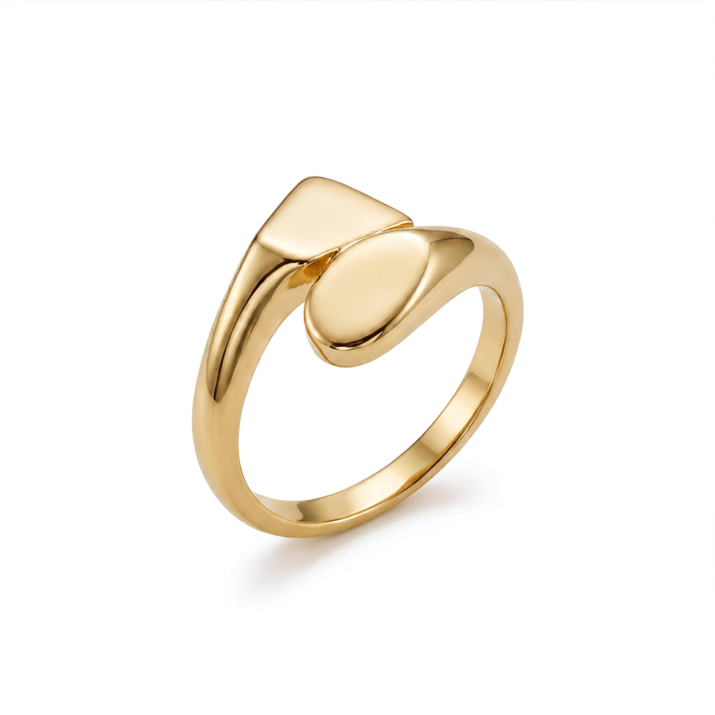 18K Yellow Gold Bypass Signet Ring (1.79g)