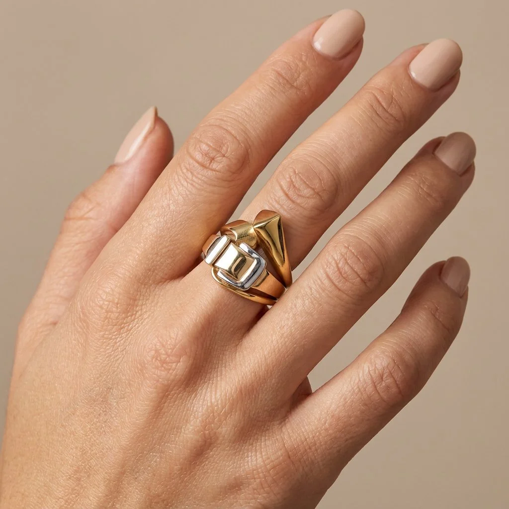 18K Yellow Gold Belt Ring (5.85g)