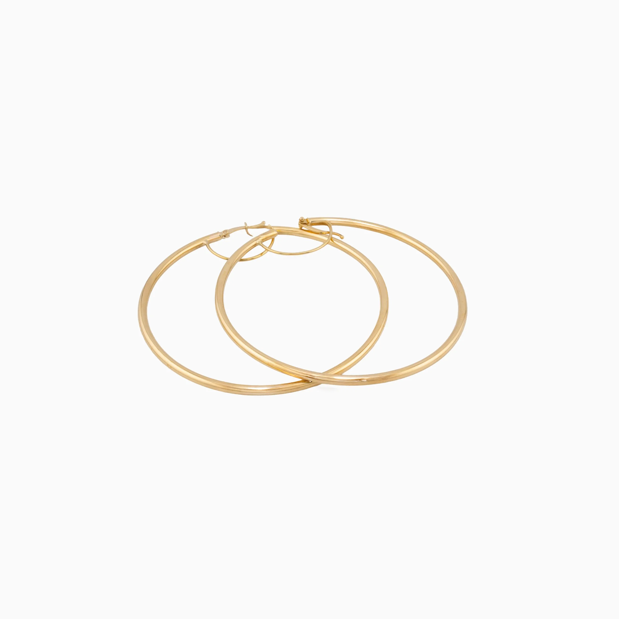 18K Yellow Gold Classic Hoops Earrings (9.40g)
