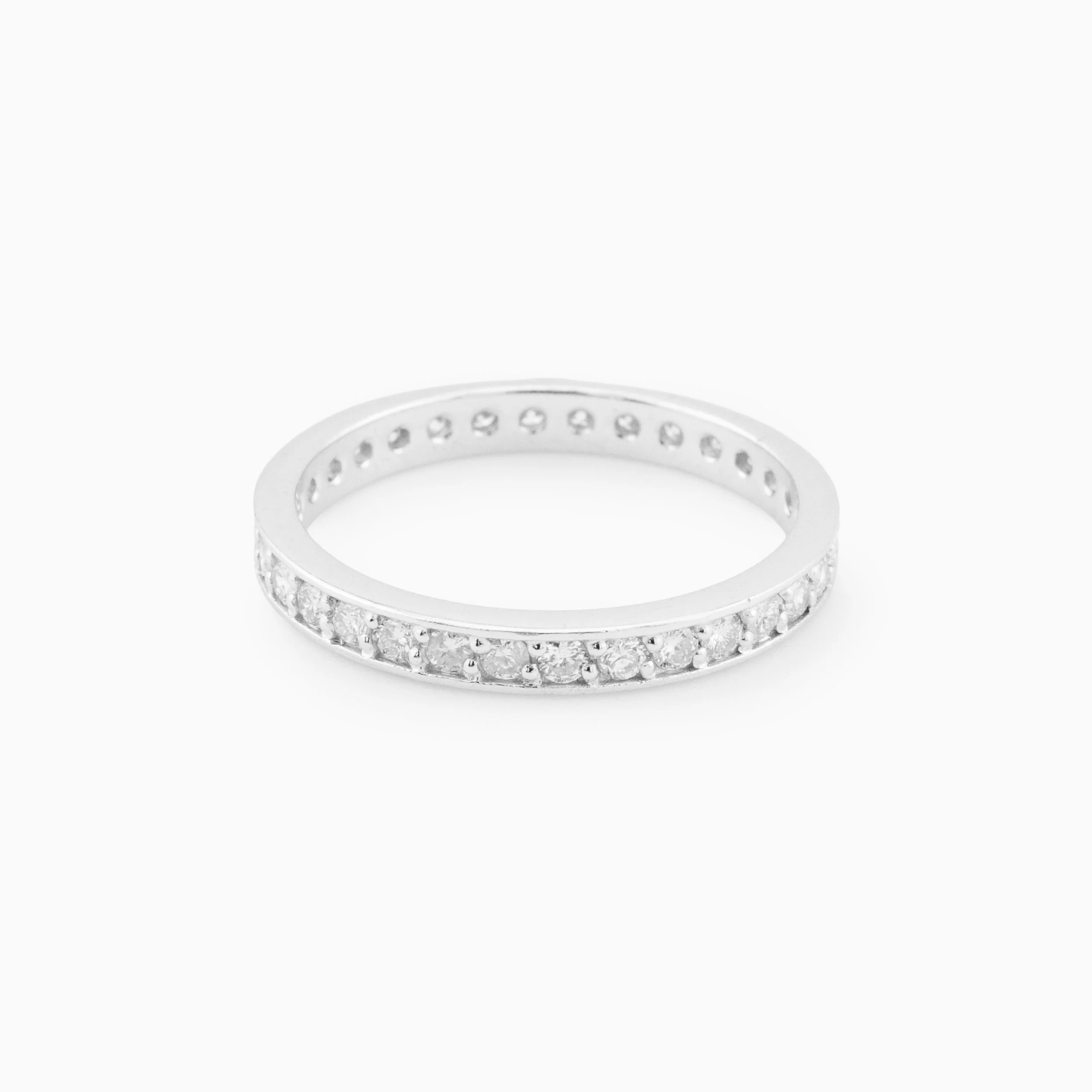 18K White Gold & Diamond Eternity Band Engagement Ring (0.68ct)