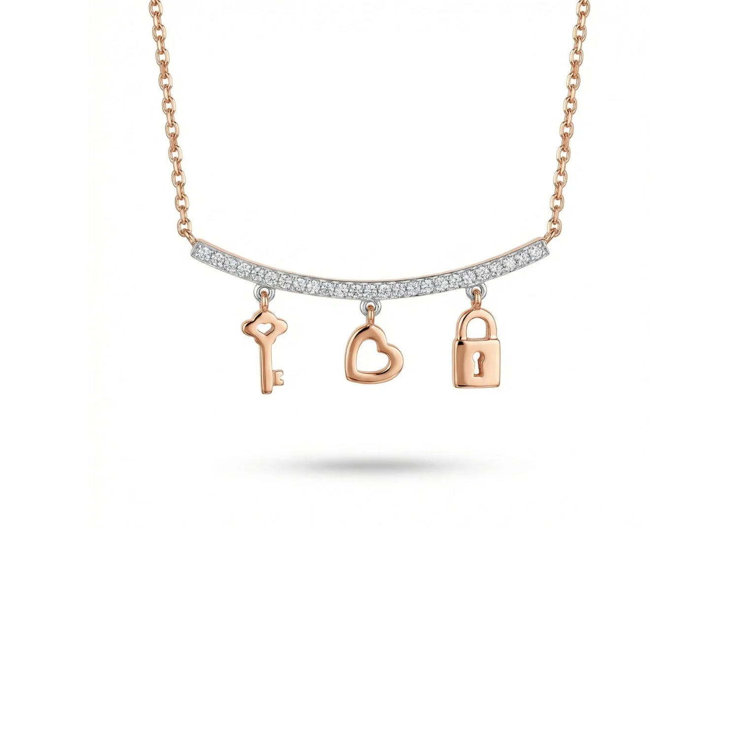 18K Rose Gold & Diamond 'Key to My Heart' Pendant (0.28ct) (4.56g)
