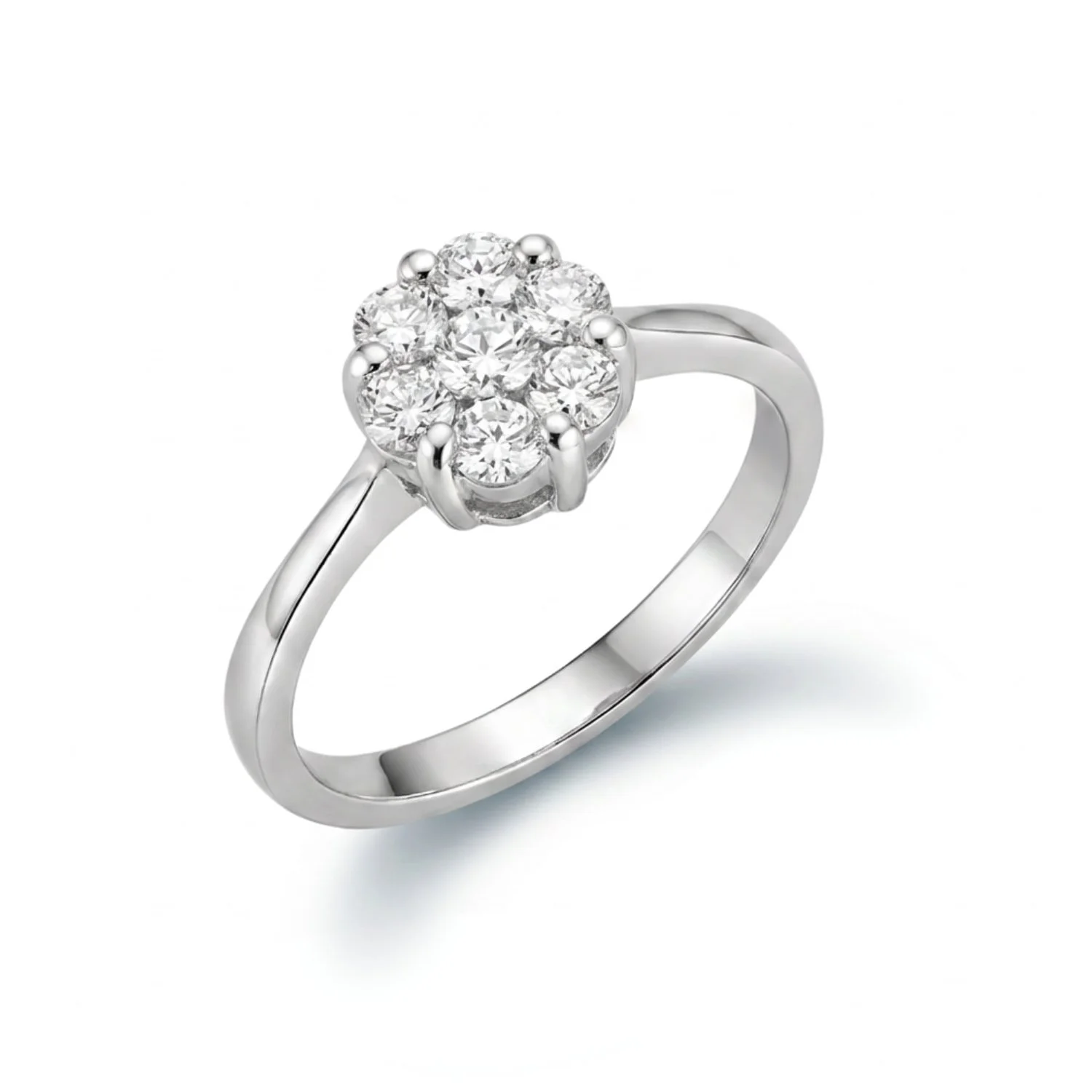 18K White Gold & Diamond Flower Ring (0.28ct) (3.03g)