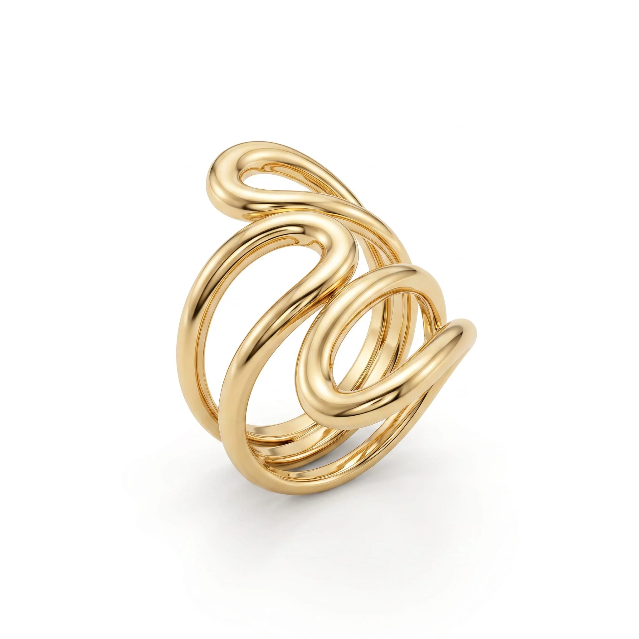 18K Yellow Gold Sculpted Swirl Ring (4.65g)