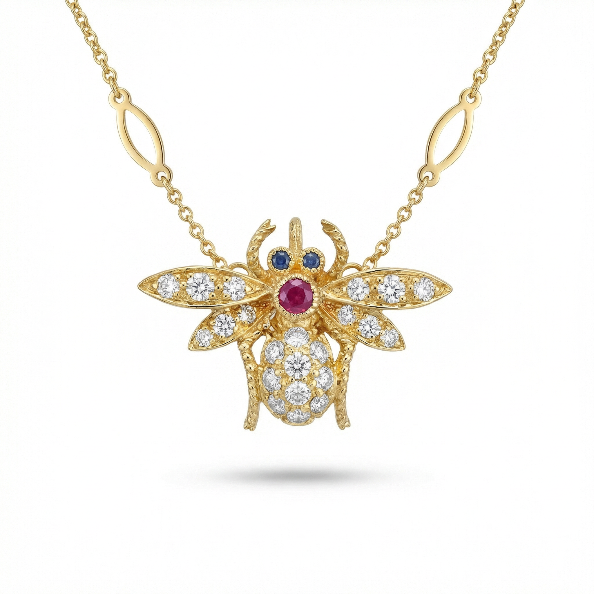 18K Yellow Gold & Diamond Bee Pendant (0.66ct) (4.56g)