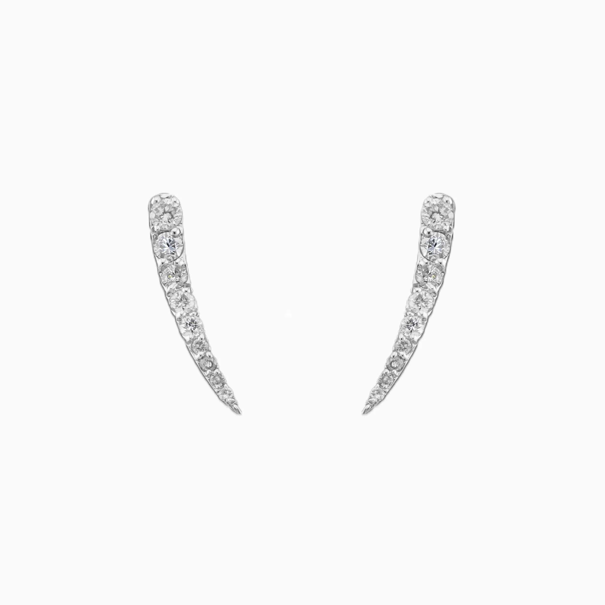 18K White Gold & Diamond Curve Earrings (0.27ct)