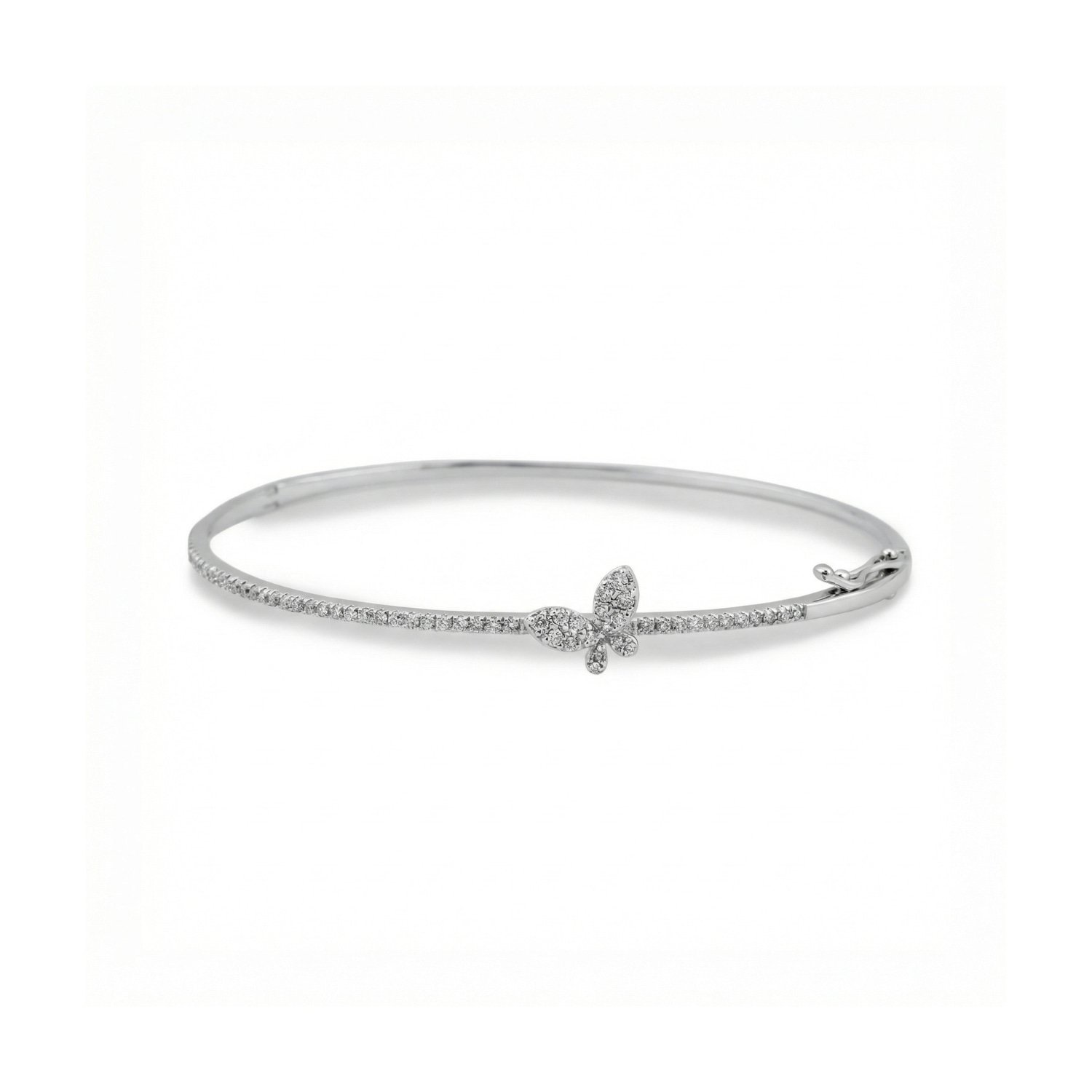 18K White Gold & Diamond Butterfly Bangle (1.08ct) (6.26g)