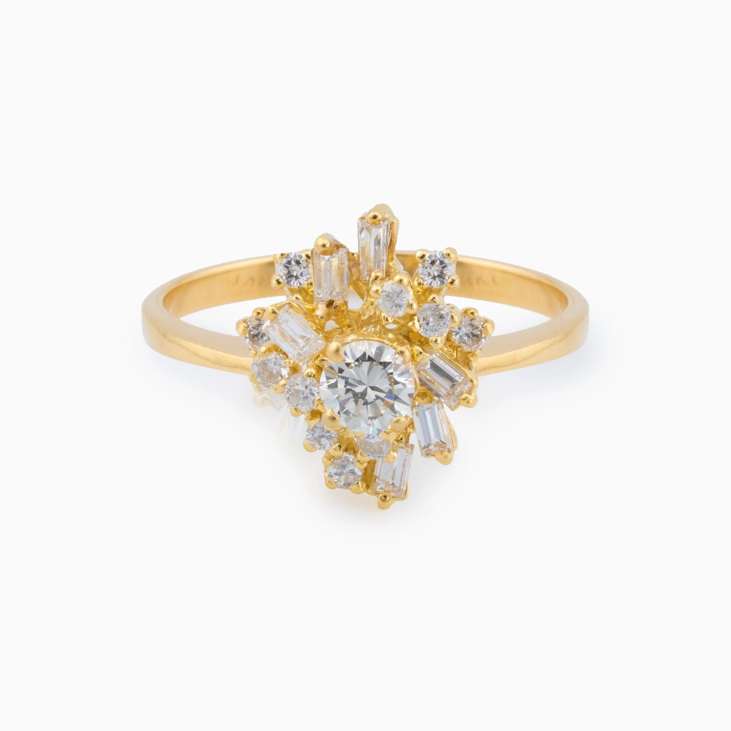 18K Yellow Gold & Starburst Diamond Ring (1.15ct)
