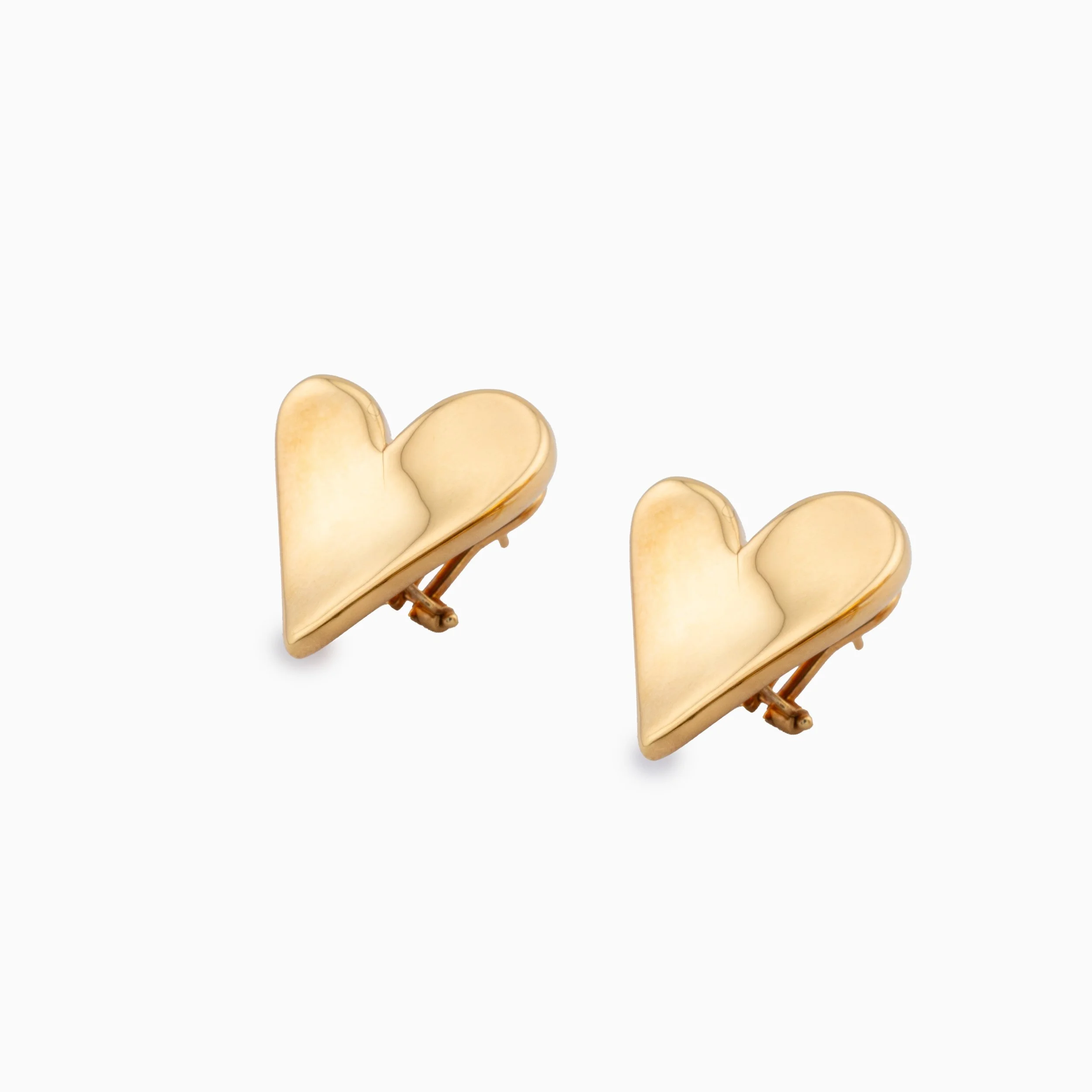 18K Yellow Gold Heart Earrings (5.58g)