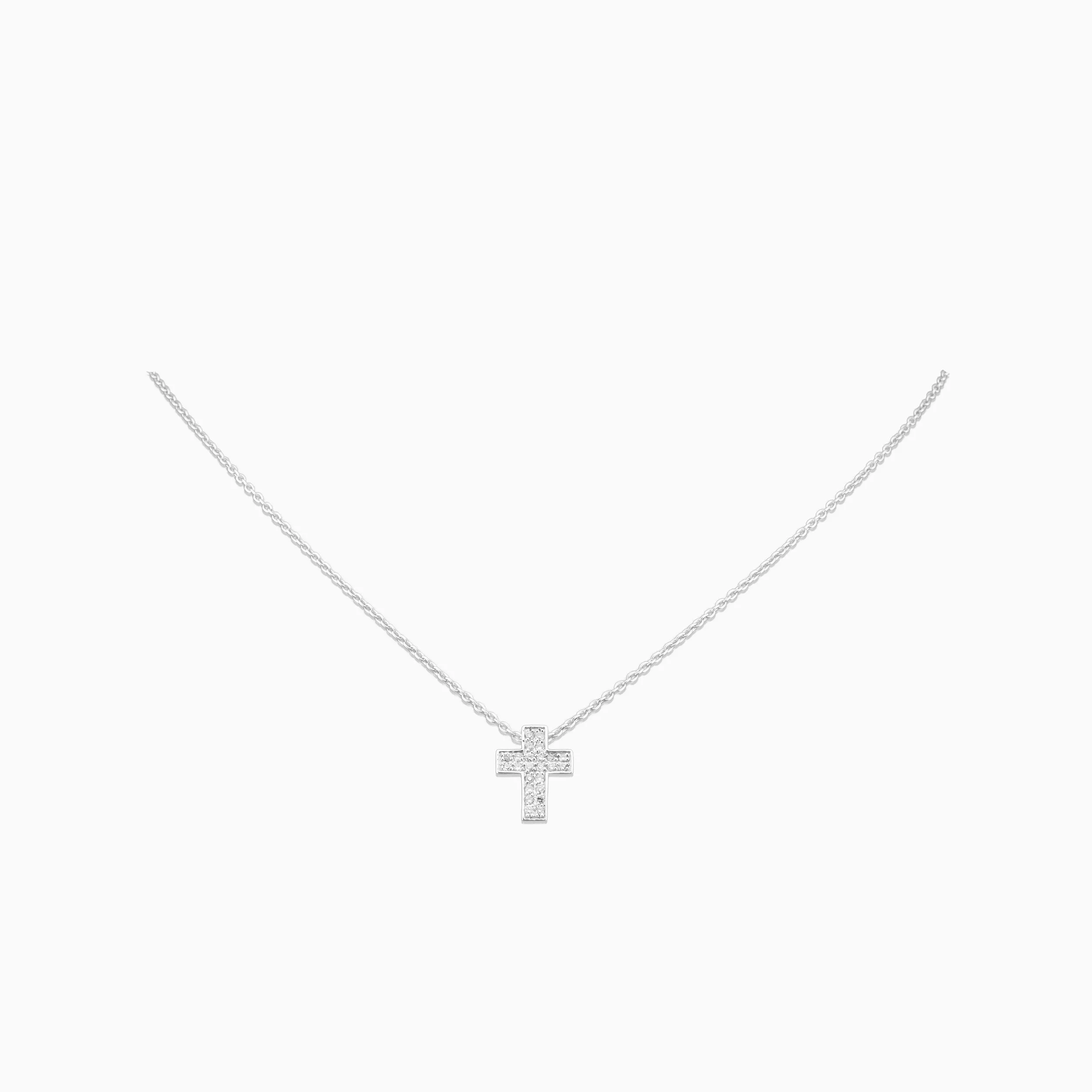 18K White Gold & Diamond Cross Pendant (0.16ct)