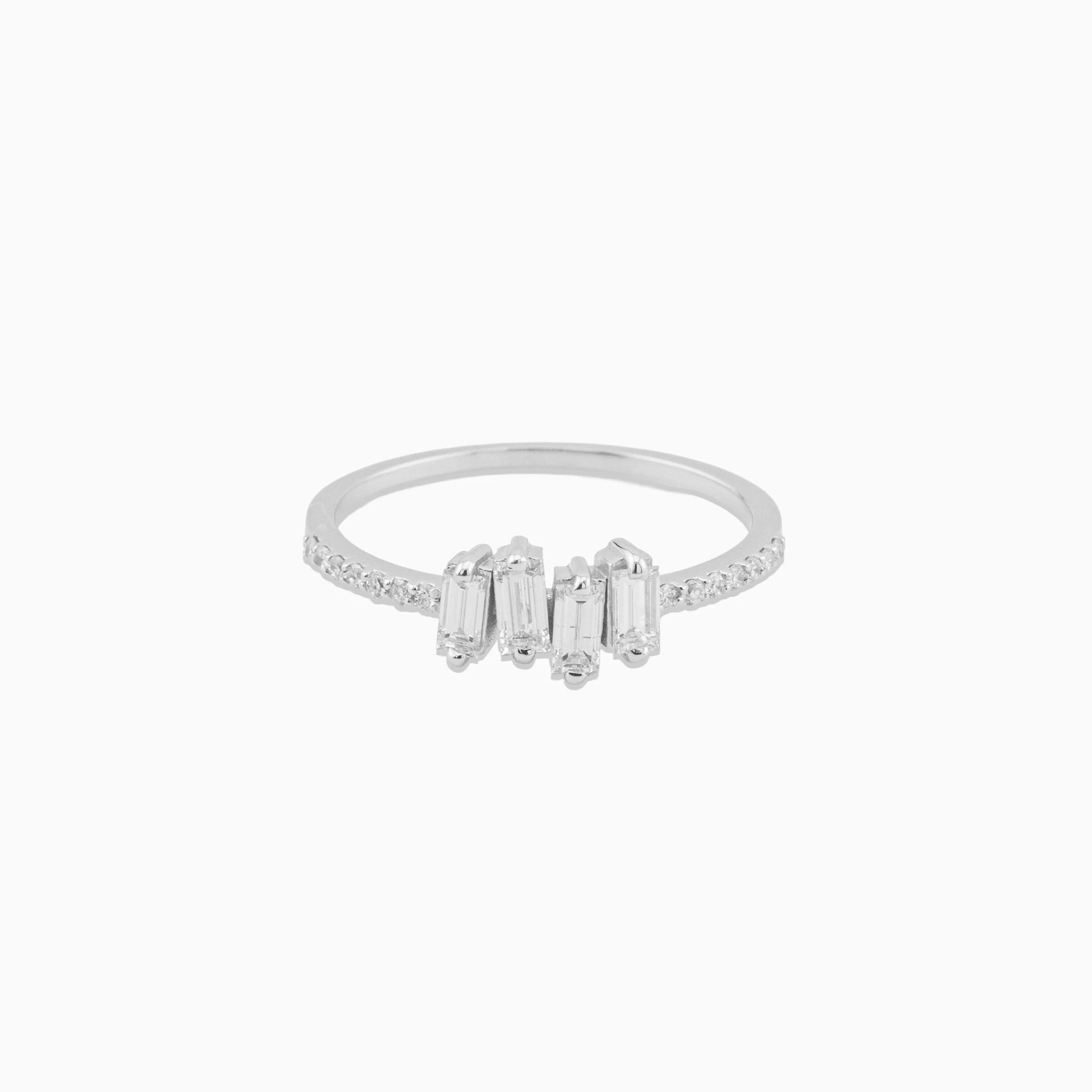 18K White Gold & Diamond Baguette Ring (0.54ct)