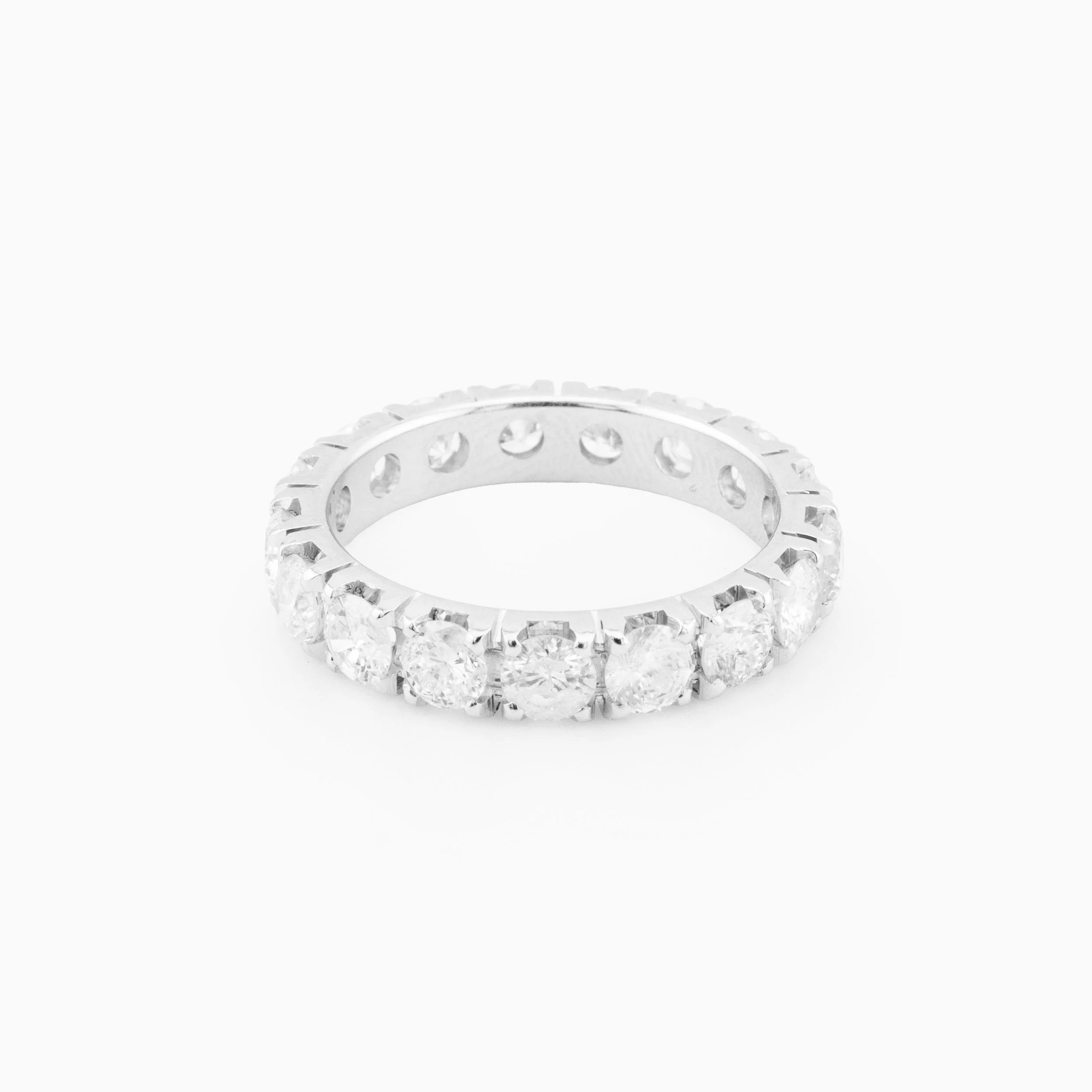 18K White Gold & Diamond Eternity Band Engagement Ring (2.90ct)