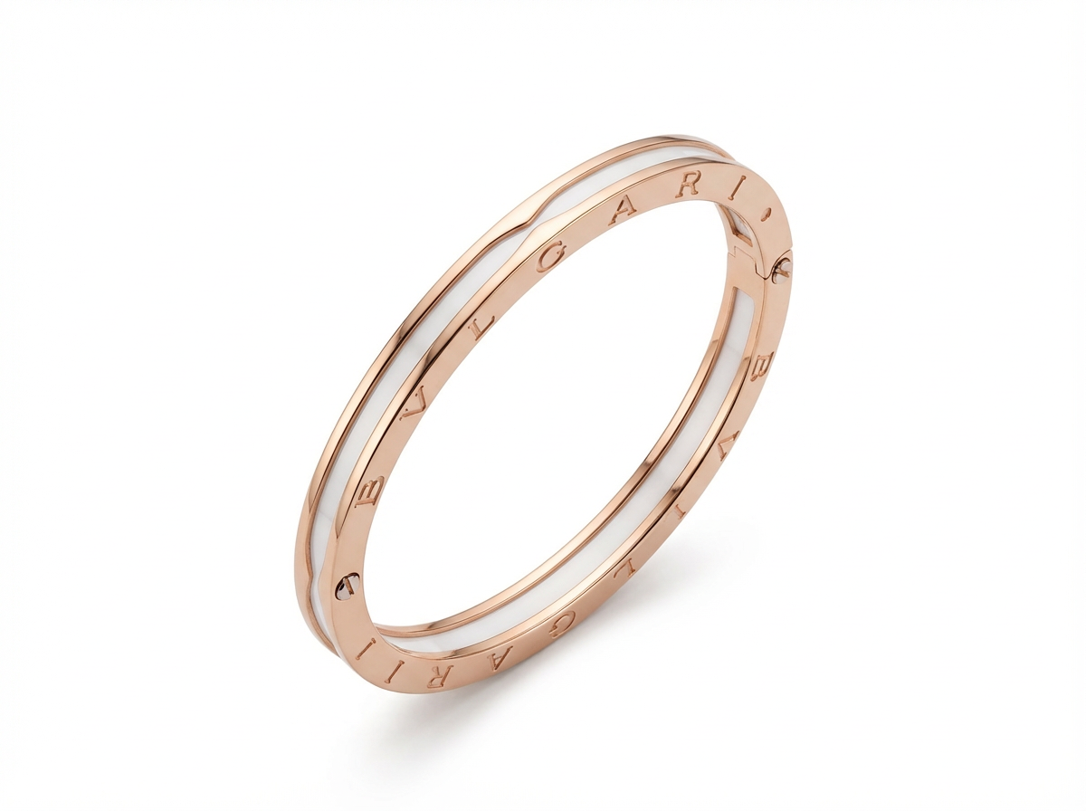 18K Rose Gold BVLGARI Inspired Bangle (47.47g)