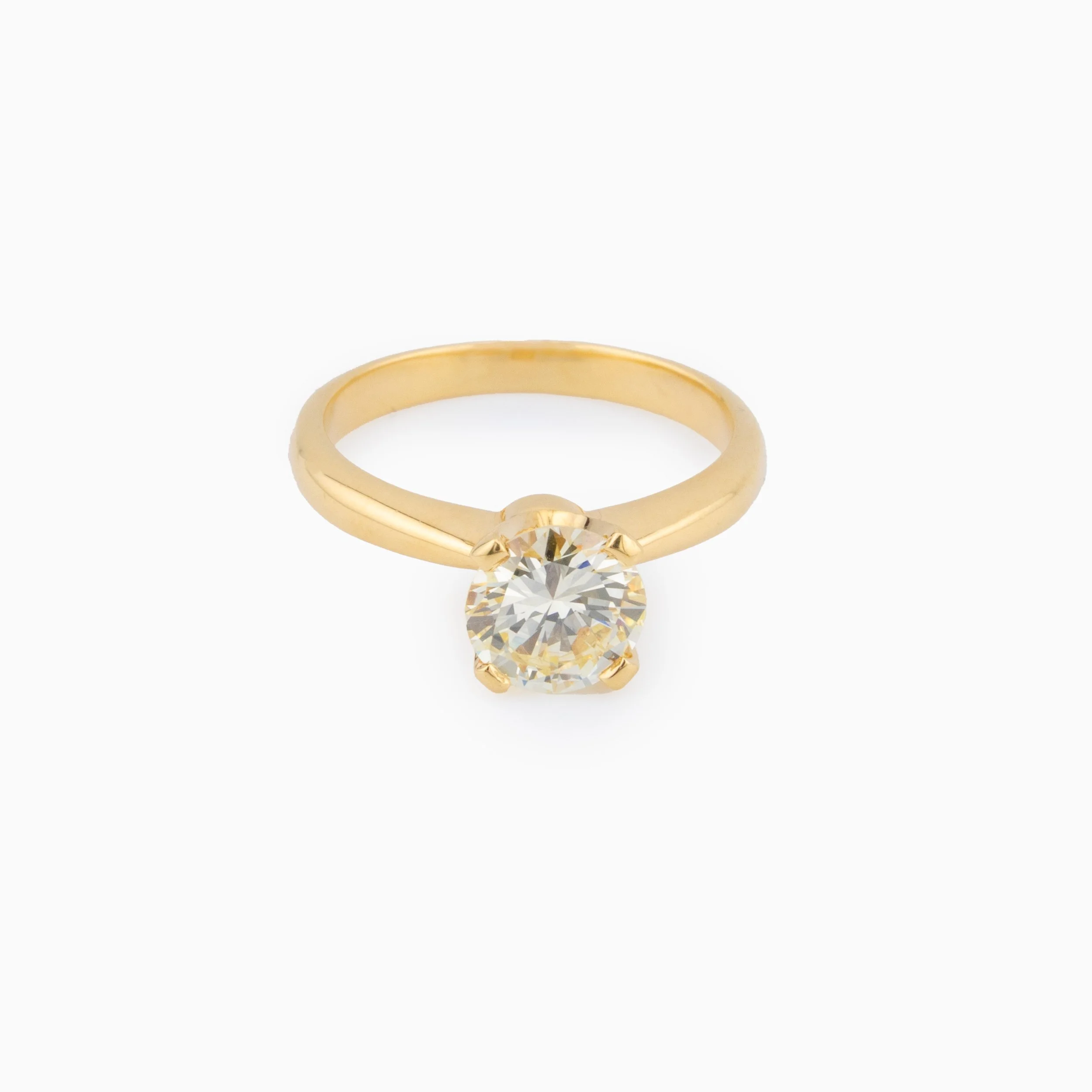 18K Yellow Gold & Diamond Solitaire Engagement Ring (1.25ct)