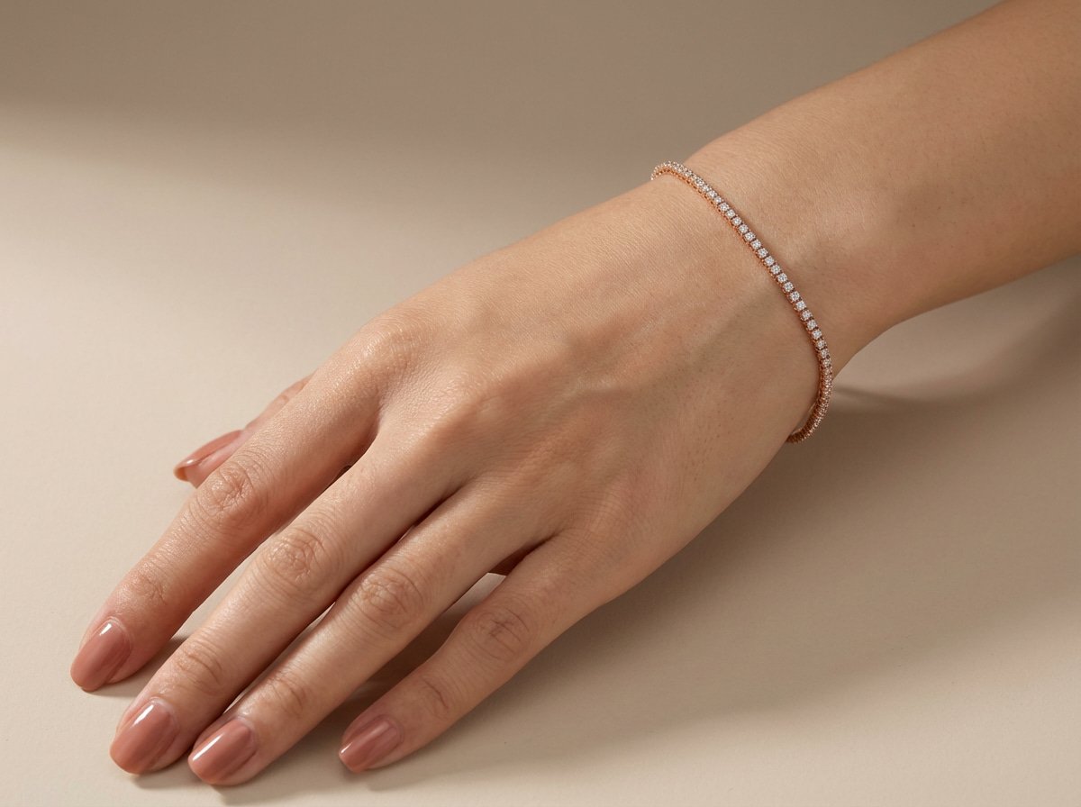 18K Rose Gold & Diamond Tennis Bracelet (1.33ct) (6.34g)