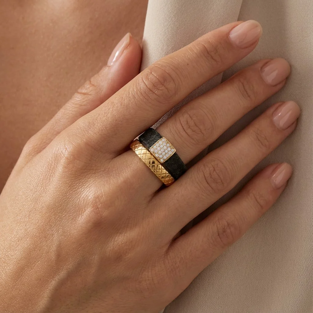18K Rose & Black Gold Ring (7.16g)