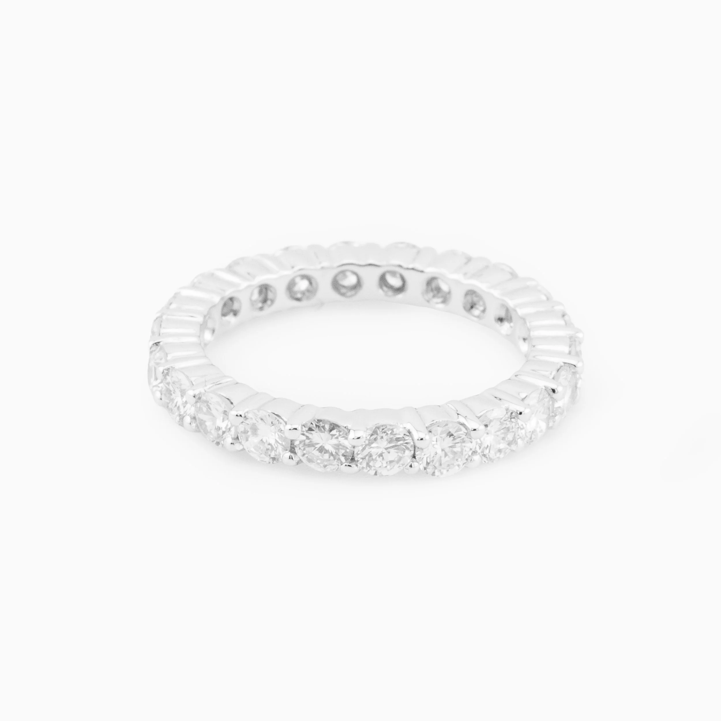 18K White Gold & Diamond Eternity Band Engagement Ring (1.60ct)
