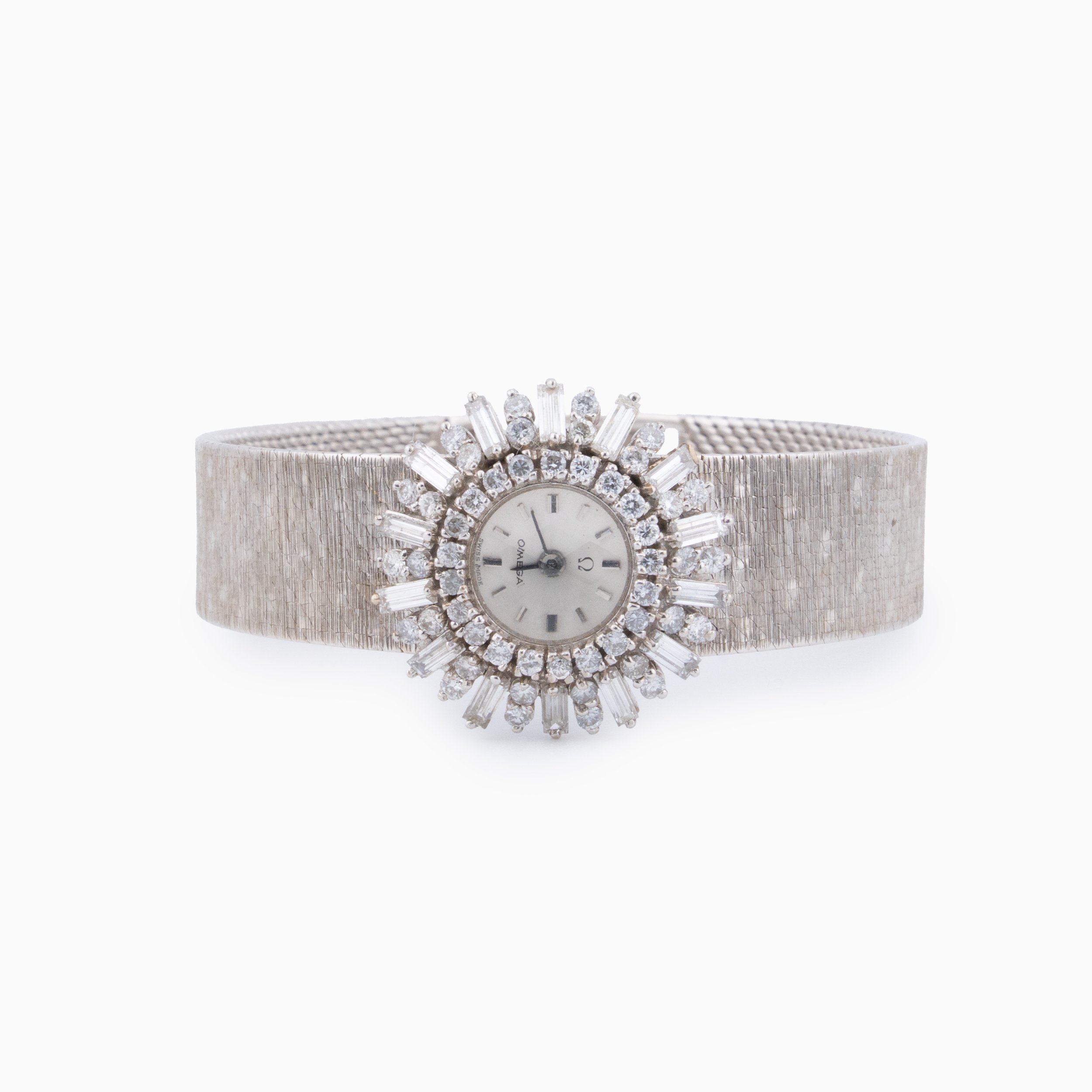 18K White Gold & Diamond Vintage Omega Watch (1.80ct)