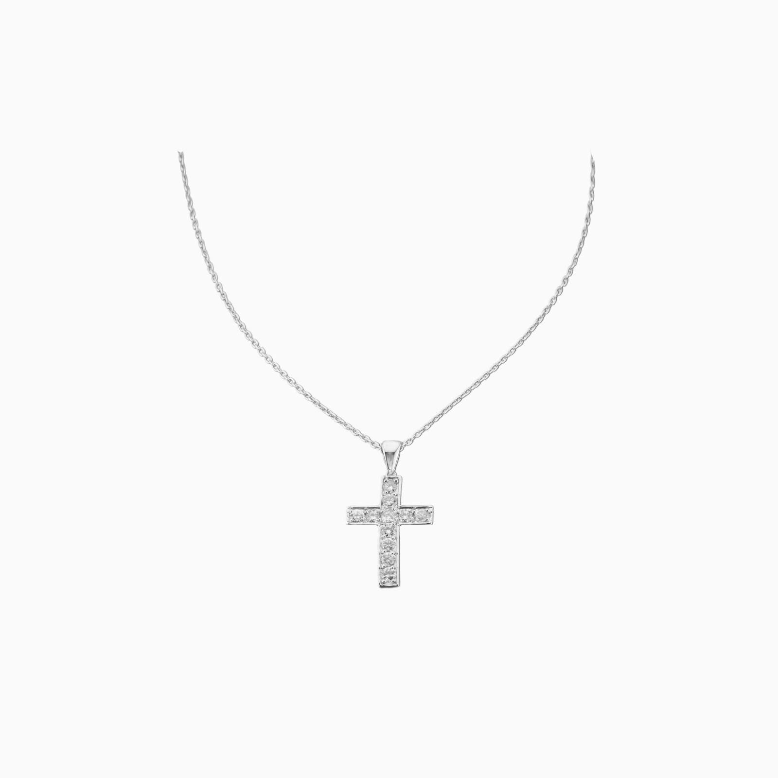 18K White Gold & Diamond Cross Pendant (0.53ct)