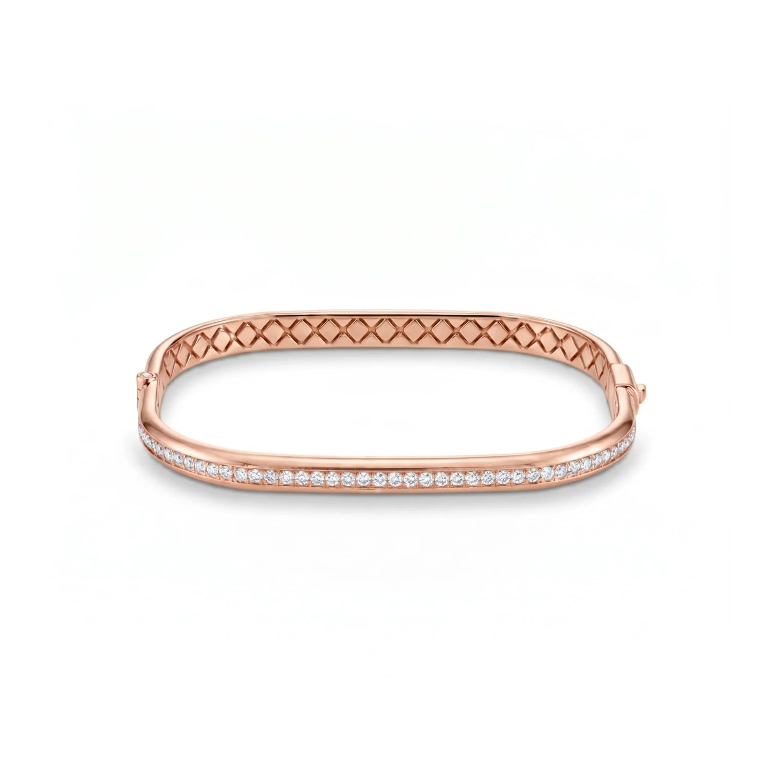 18K White Gold & Diamond Lattice Bangle (0.42ct) (8.29g)