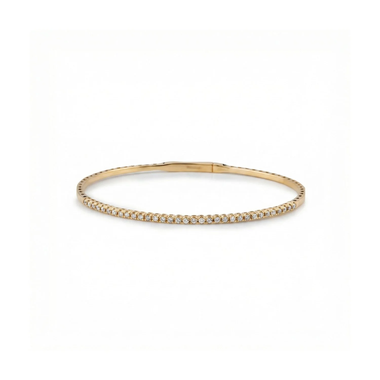 14K Yellow Gold & Diamond Line Bangle (0.51ct) (5.08g)