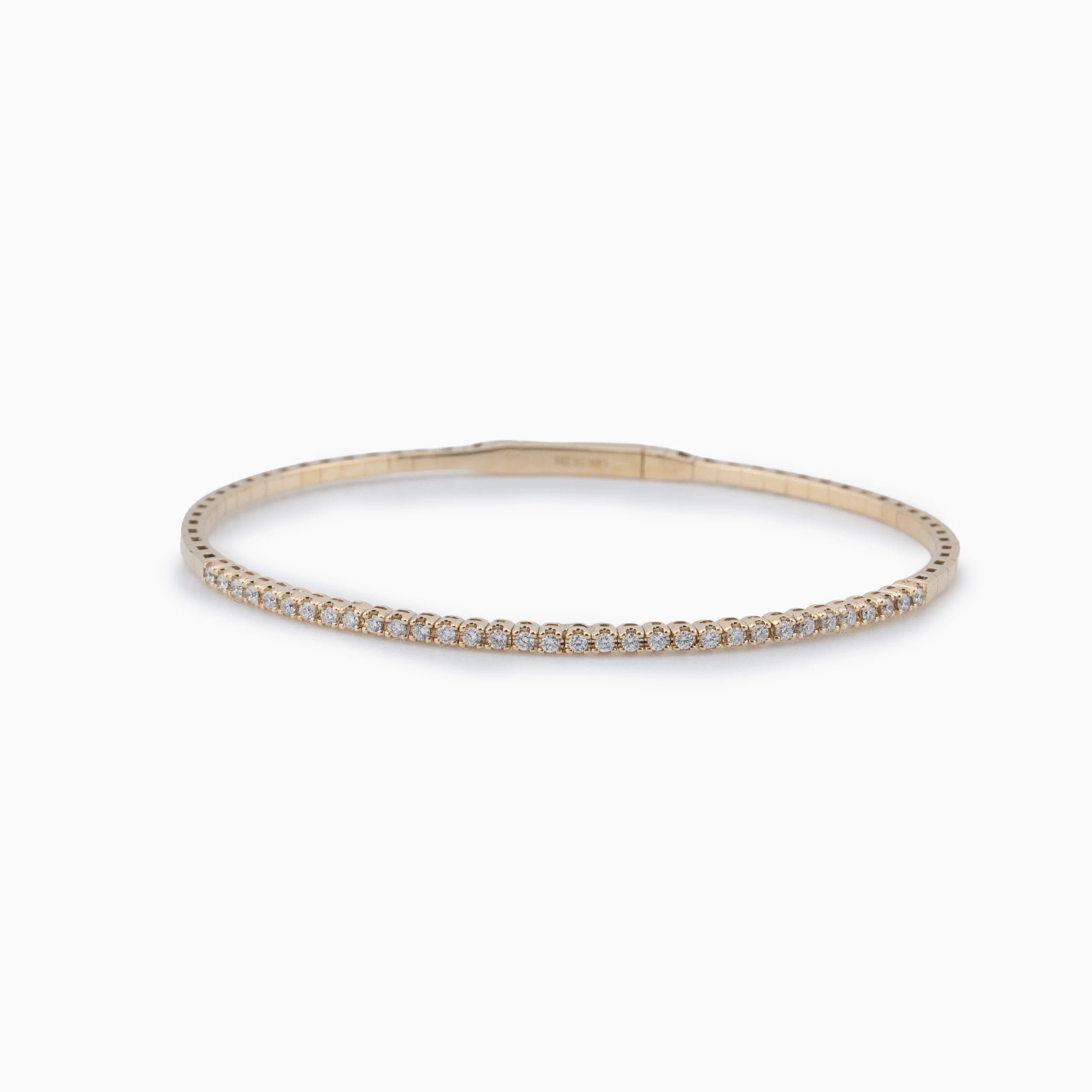 14K Yellow Gold & Diamond Line Bangle (0.51ct)