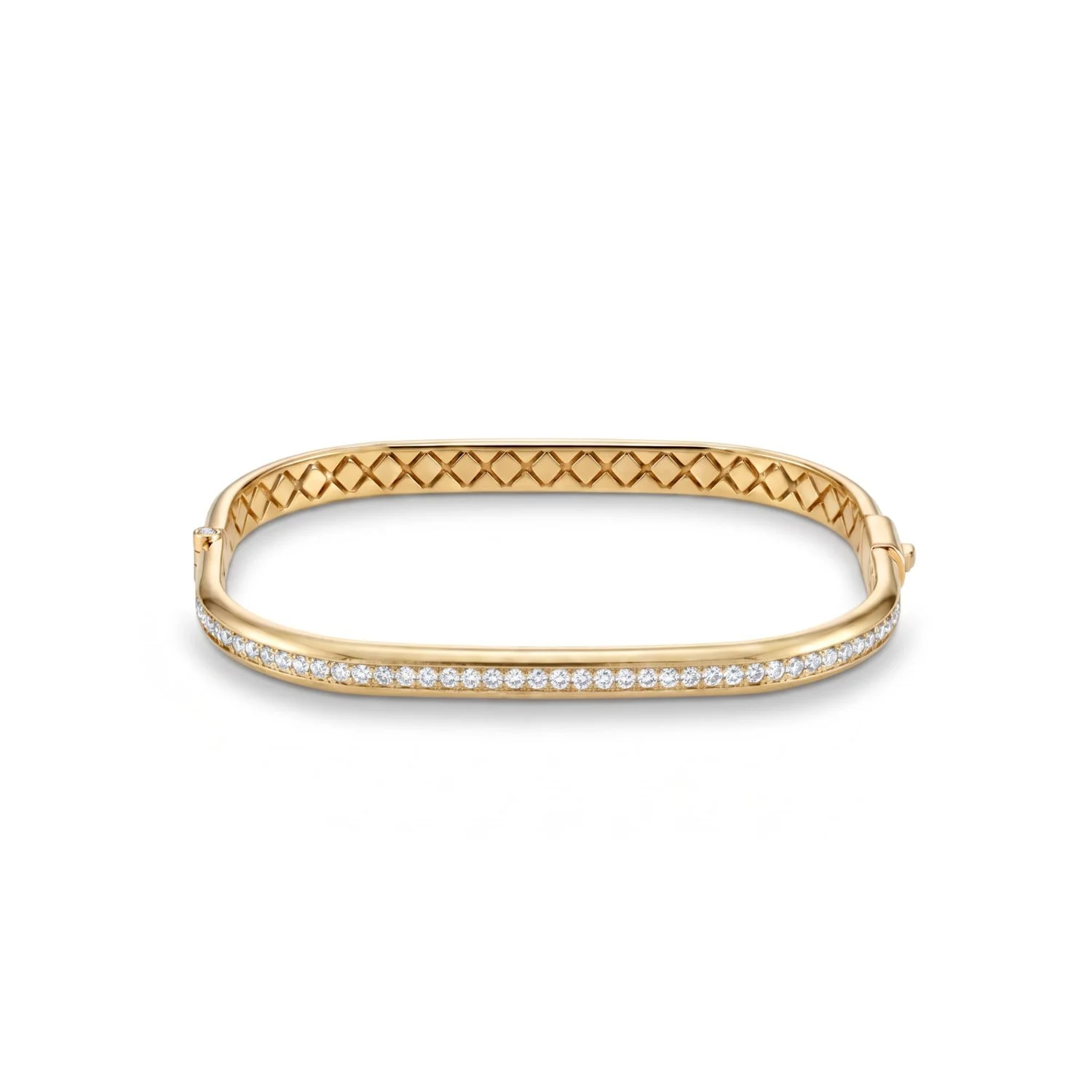 18K Yellow Gold & Diamond Lattice Bangle (0.42ct) (8.61g)