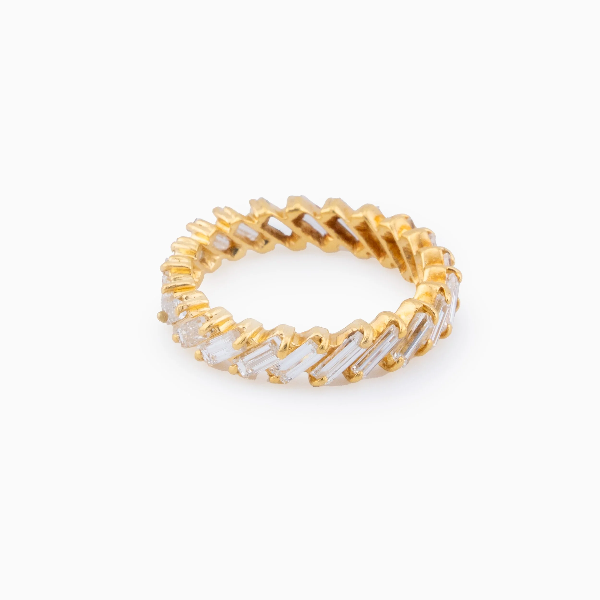 18K Yellow Gold & Diamond Eternity Band Engagement Ring (1.10ct)