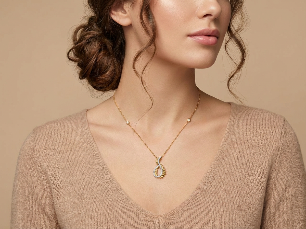 18K Rose Gold & Diamond Teardrop Sunburst Pendant (0.35ct)