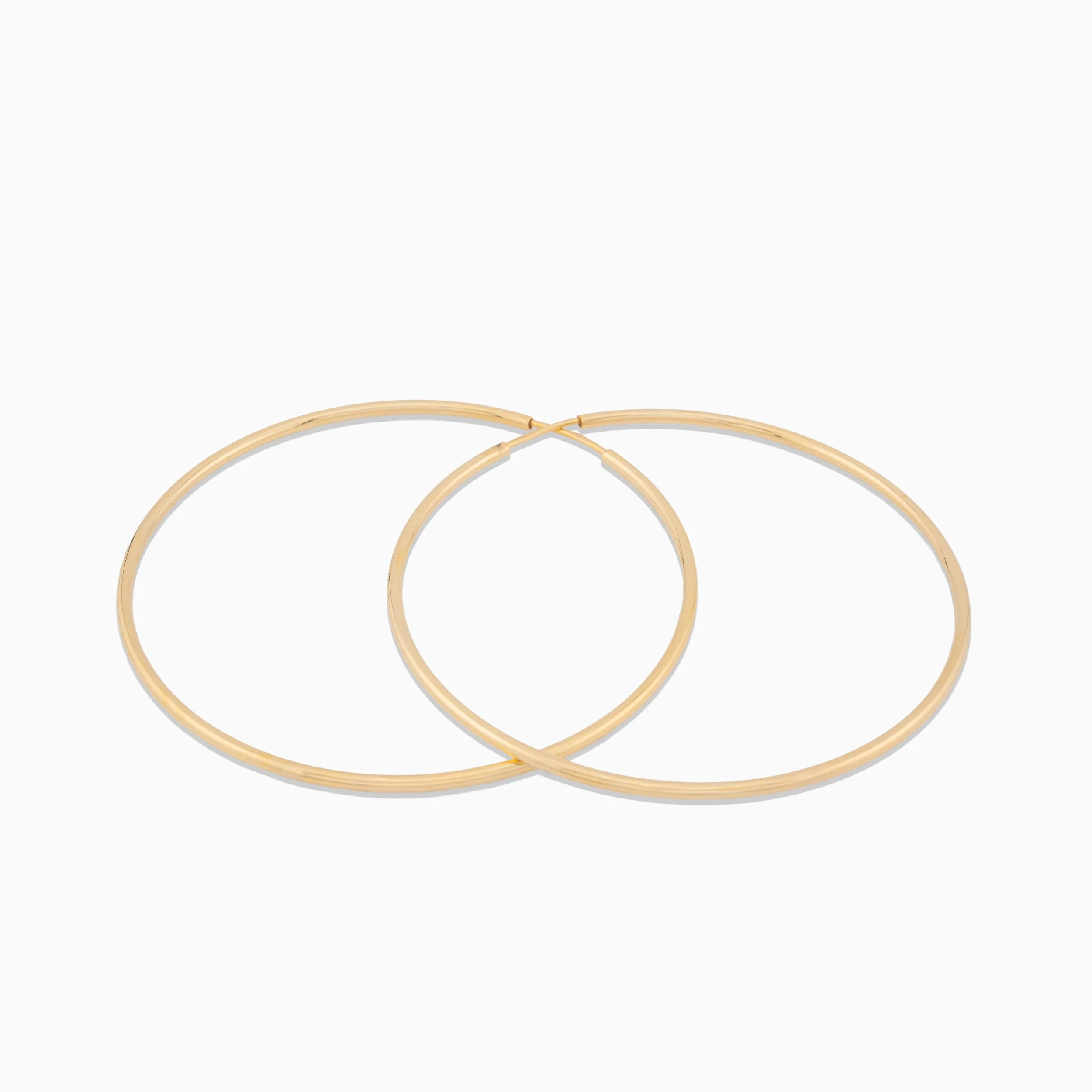 18K Yellow Gold Classic Hoops Earrings (7.20g)