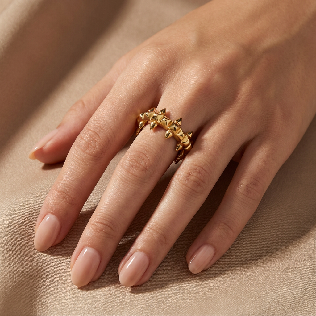 18K Yellow Gold Cartier Inspired 'Spike' Ring (3.28g)