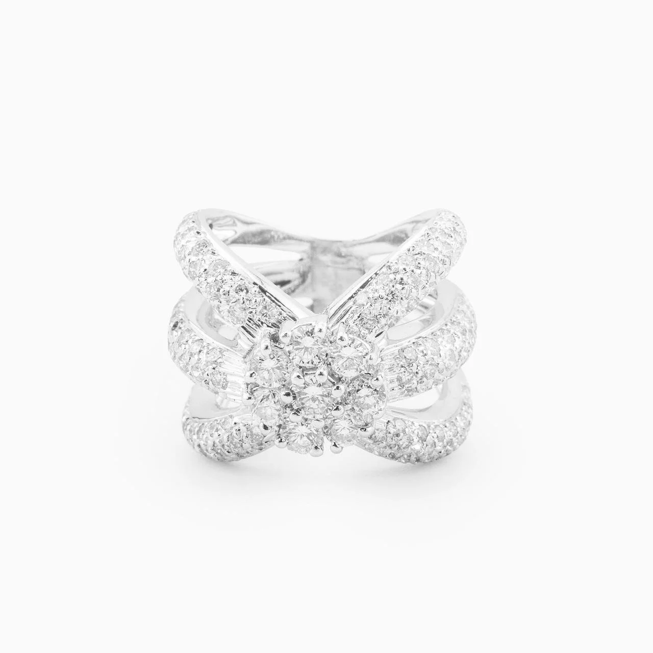 18K White Gold & Diamond Multi-Row Ring (2.50ct)