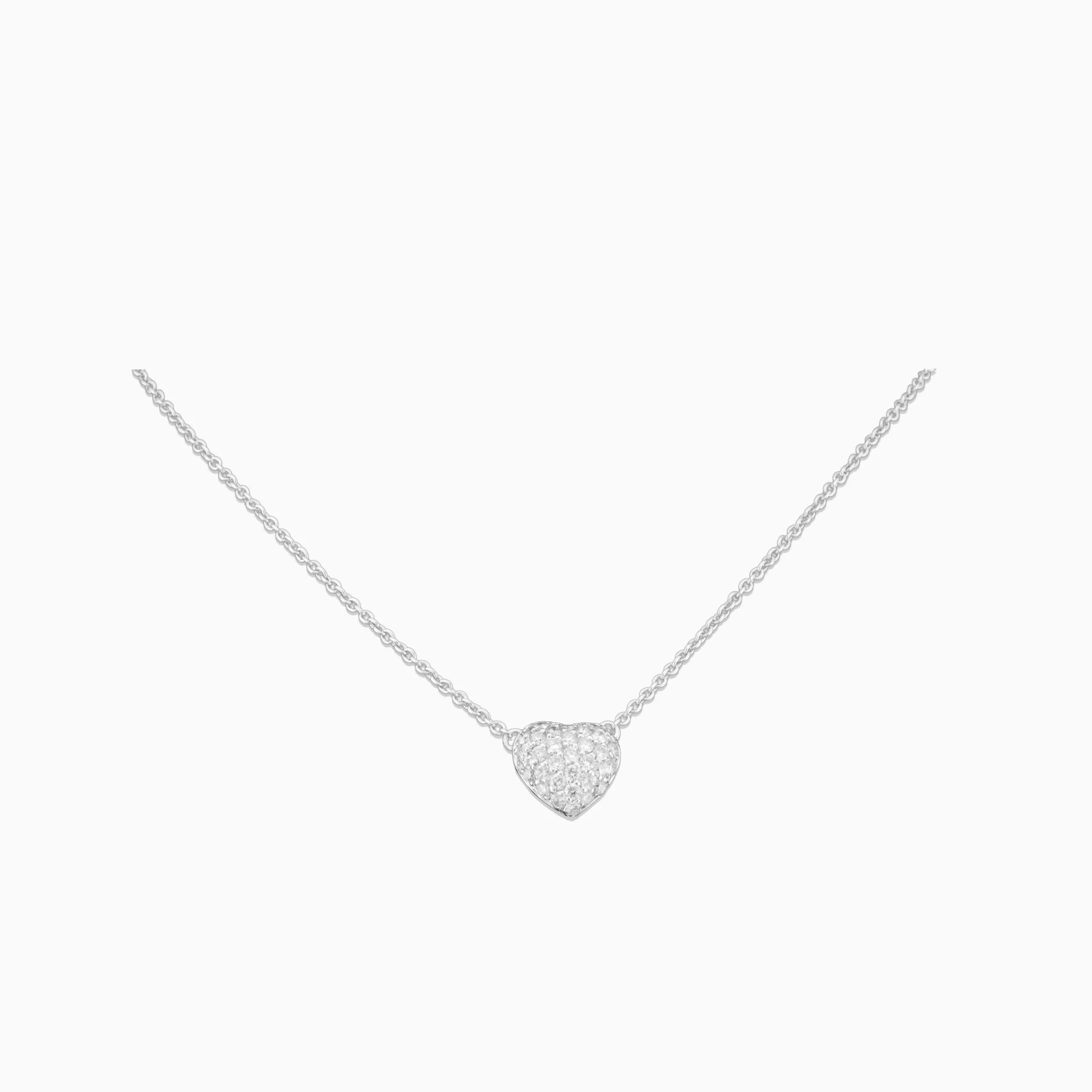 18K White Gold & Diamond Pave Heart Pendant (0.56ct)