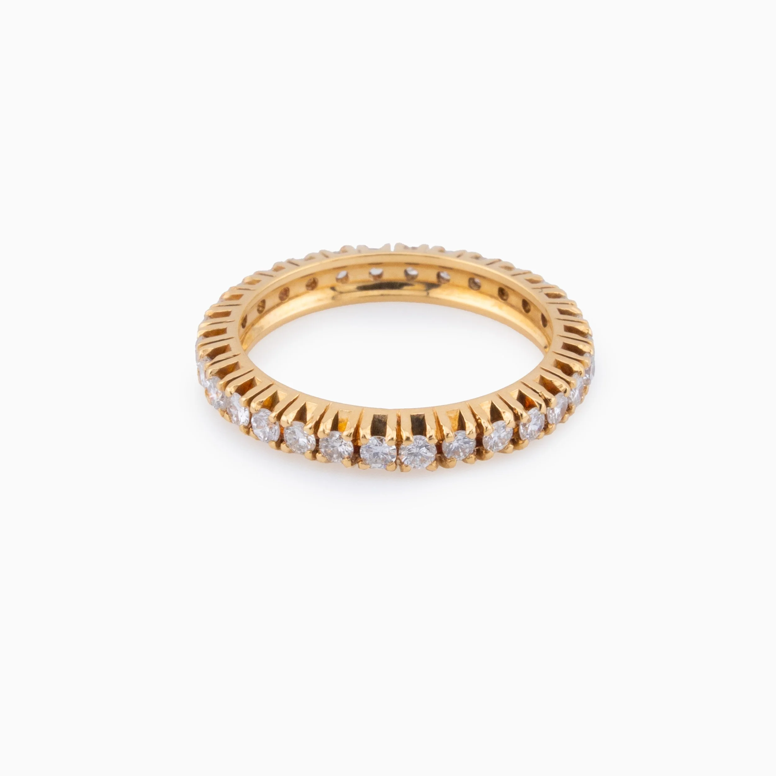 18K Rose Gold & Diamond Eternity Band Engagement Ring (0.75ct)