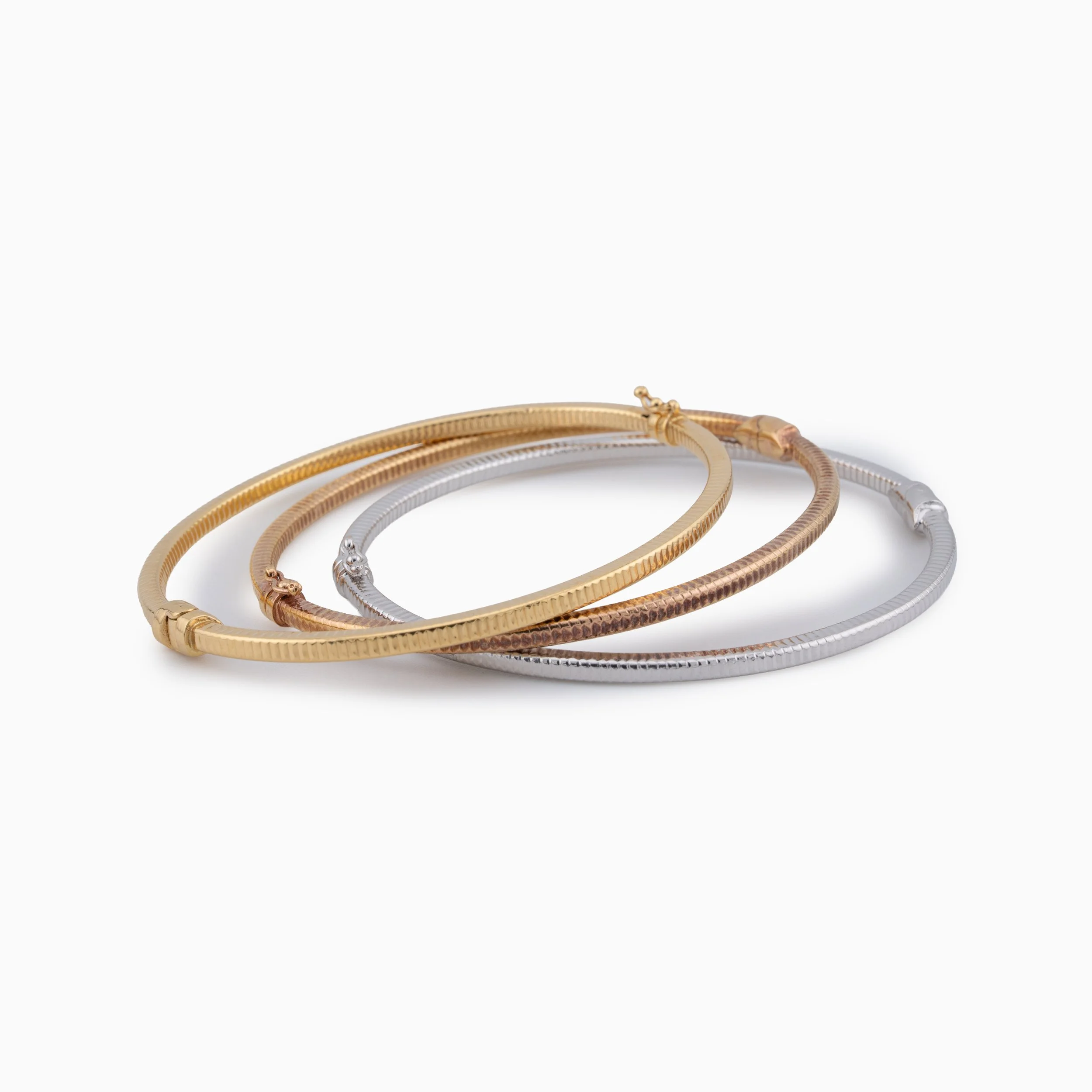 18K Triple Color Gold Bangle (17.21g)