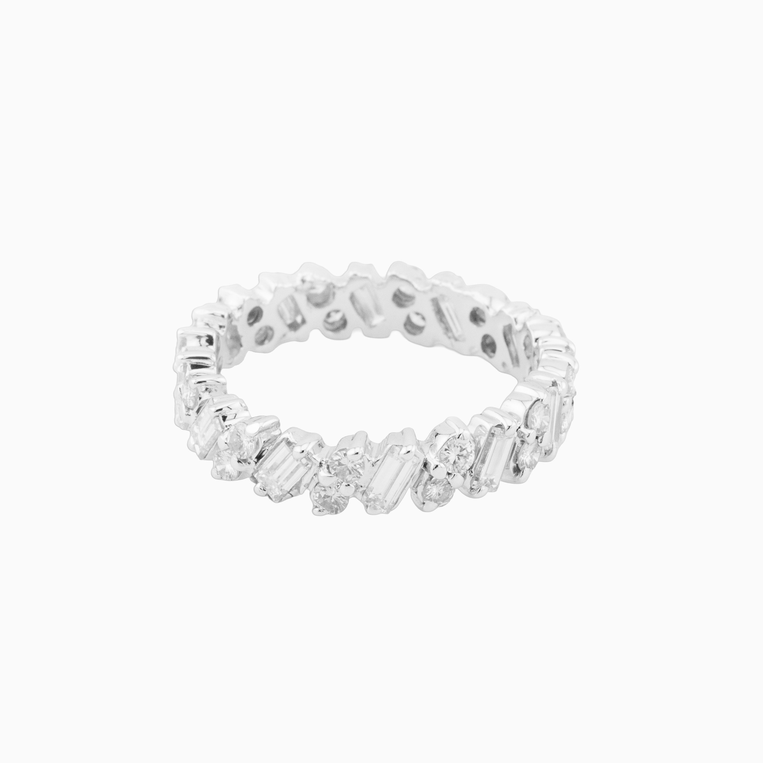 18K White Gold & Diamond Eternity Band Engagement Ring (1.82ct)