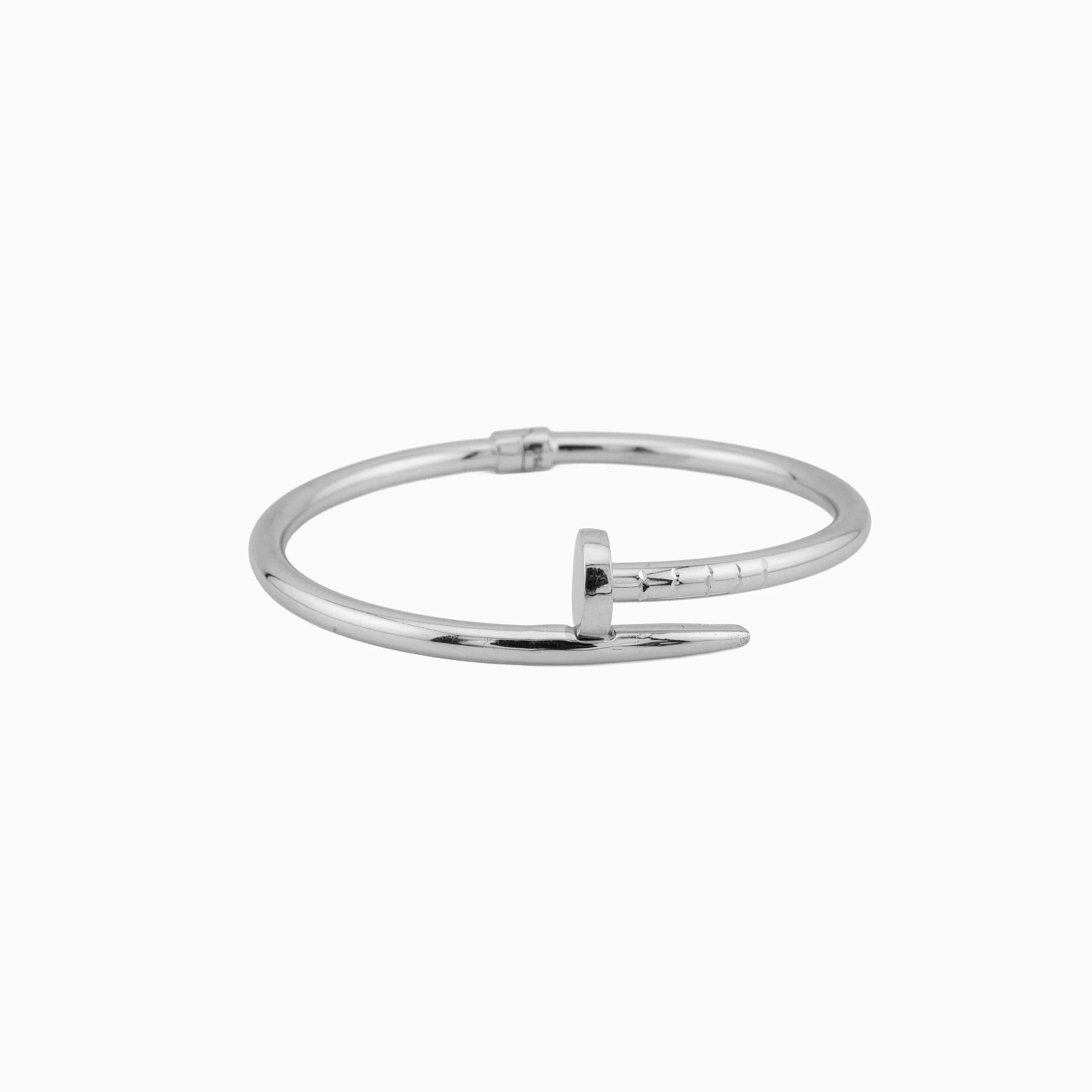 18K White Gold Cartier Inspired 'Juste un Clou' Bangle (9.45g)