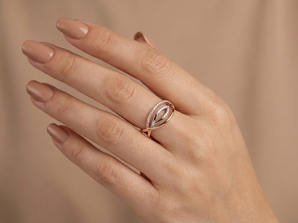 18K Rose Gold & Diamond Ring (0.17ct)