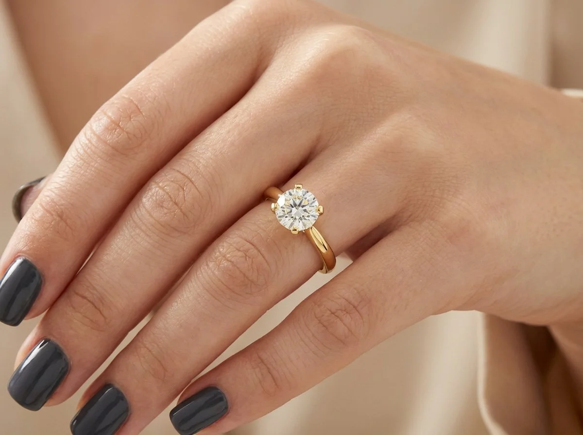 18K Yellow Gold & Diamond Solitaire Engagement Ring (1.25ct) (4.38g)