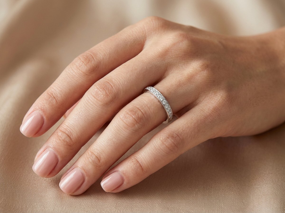 18K White Gold & Diamond Eternity Band Engagement Ring (0.68ct) (2.86g)