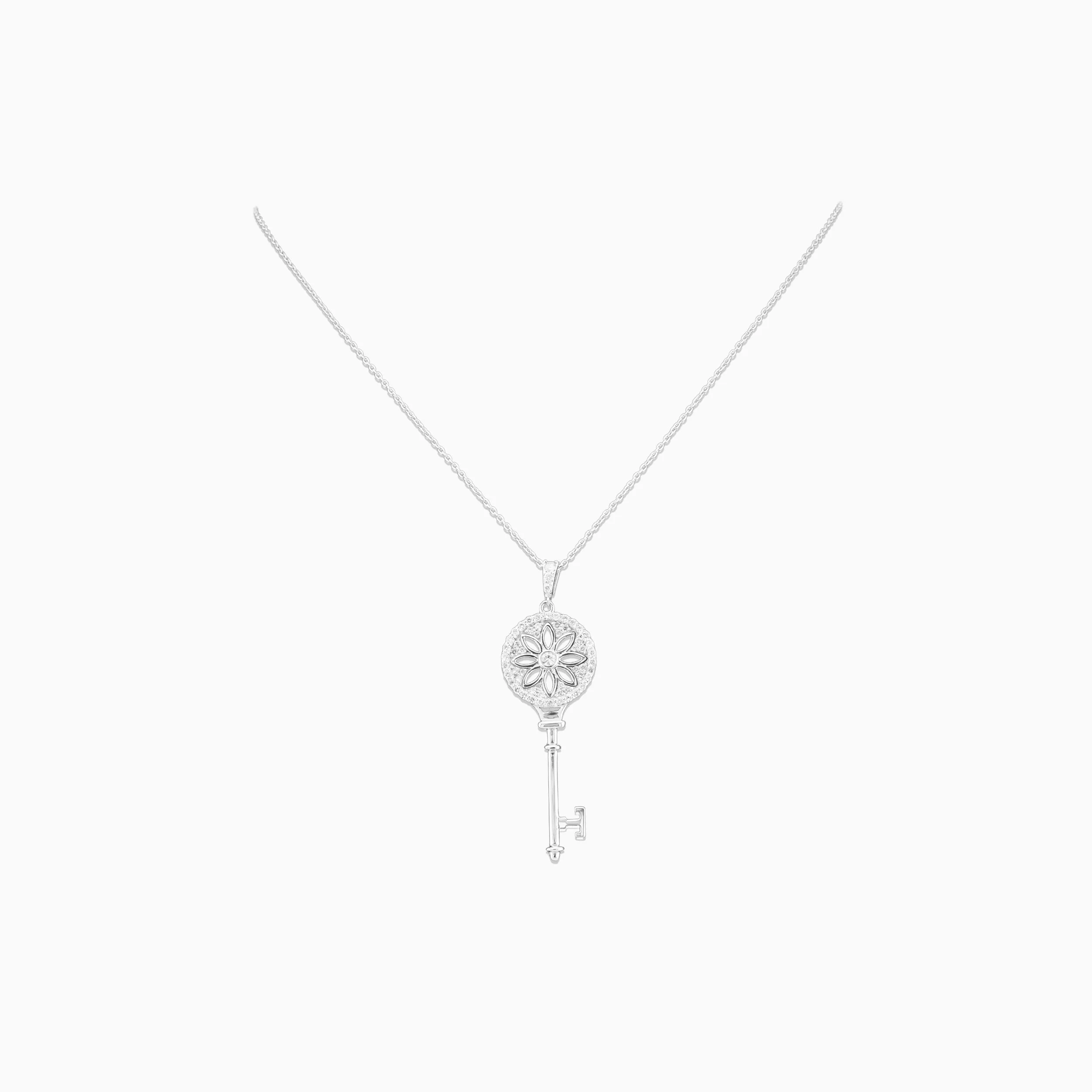 18K White Gold & Diamond Key Pendant (0.58ct)